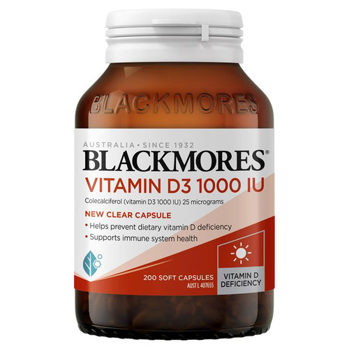 Blackmores Vitamin D3 1000IU Bone Health Immunity 200 Capsules - Vitamins 4 You