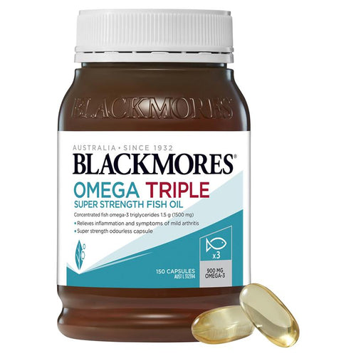Blackmores Omega Triple High Strength Fish Oil 150 Capsules - Vitamins 4 You