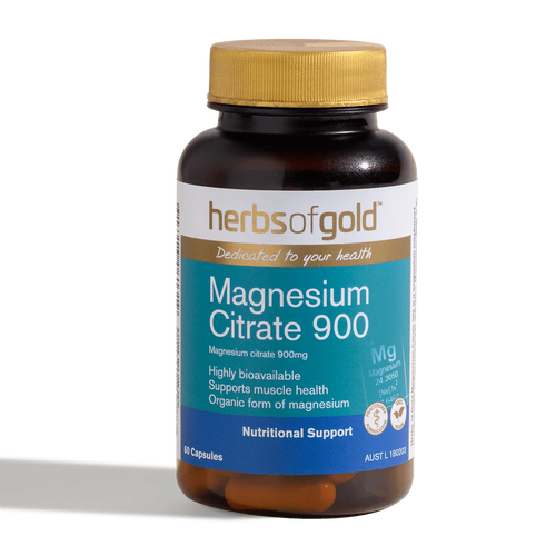 Herbs of Gold Magnesium Citrate 900mg 60 Capsules - Vitamins 4 You