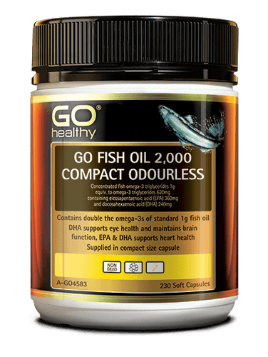 GO Healthy Fish Oil 2000 Compact Odourless 230 Capsules - Vitamins 4 You