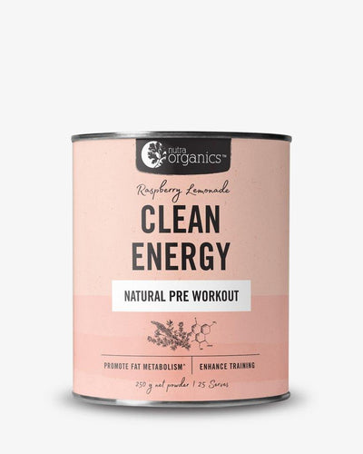 Nutra Organics Clean Energy Raspberry Lemonade 250g - Vitamins 4 You