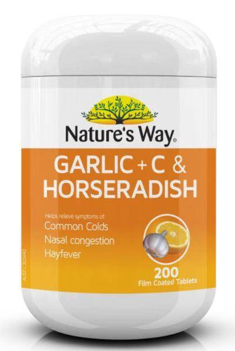 Nature's Way Garlic + Vitamin C & Horseradish 200 Tablets - Vitamins 4 You