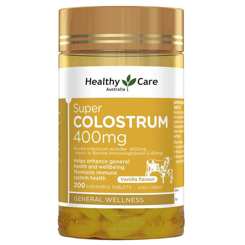 Healthy Care Super Colostrum 400mg 200 Chewable Tablets - Vitamins 4 You