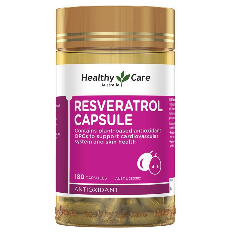 Healthy Care Resveratrol 180 Capsules - Vitamins 4 You