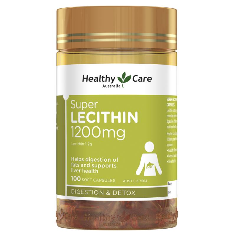 Healthy Care Super Lecithin 1200mg 100 Capsules - Vitamins 4 You