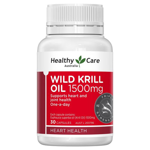 Healthy Care Wild Krill 1500mg 30 Soft Capsules - Vitamins 4 You
