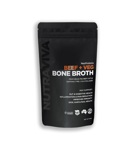 Nutraviva Bone Broth Beef + Veg 100g - Vitamins 4 You