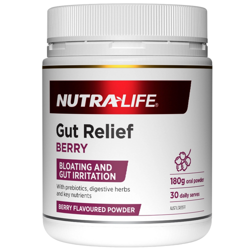 Nutra-Life Gut Relief 180g (Berry Flavour) - Vitamins 4 You