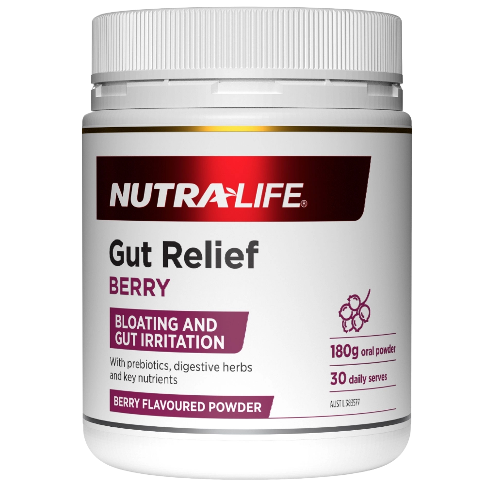 Nutra-Life Gut Relief 180g (Berry Flavour) - Vitamins 4 You