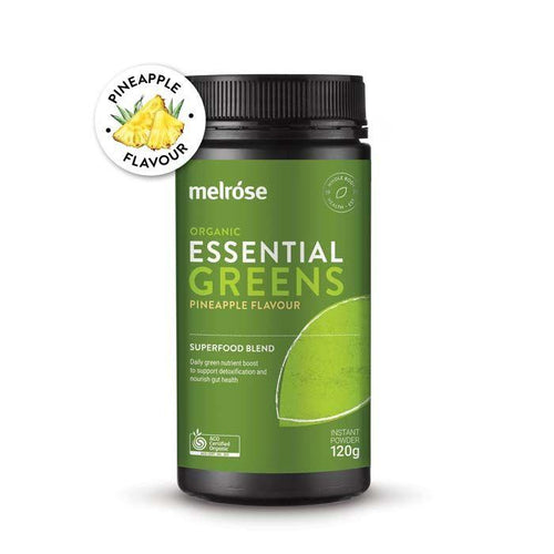 Melrose Organic Essential Greens Pineapple Flavour 120g - Vitamins 4 You