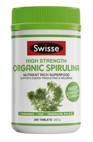 Swisse High Strength Organic Spirulina 200 Tablets - Vitamins 4 You