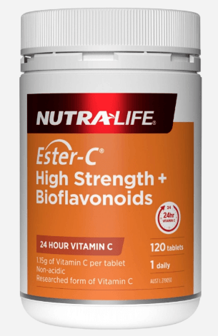 Nutralife Ester-C High Strength + Bioflavonoids 120 Tablets - Vitamins 4 You
